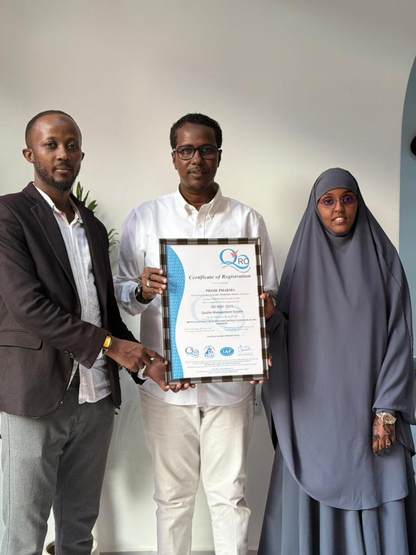 Handing Over of ISO Certificate to the CEO Prime Pharma
